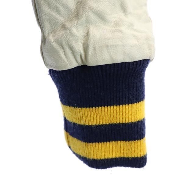 XLARGE エクストララージ ウールブレンド スタジャン S 紺 羊革レザー袖 皮 メンズ