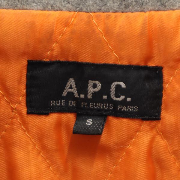 A.P.C. アーペーセー ウールブレンド ピーコート S グレー 裏キルティング レディース