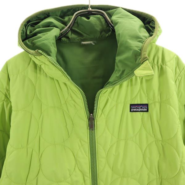 patagonia パタゴニア ロゴタグ リバーシブル 中綿ジャケット グリーン系 アウトドア キルティング フード レディース