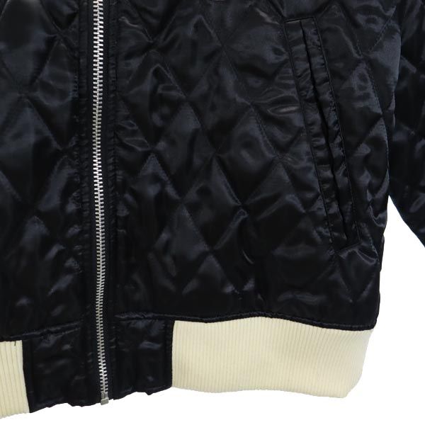 NEIGHBORHOOD ネイバーフッド バックロゴ刺繍 キルティングジャケット S 黒×白×アイボリー ジャンパー ブルゾン メンズ
