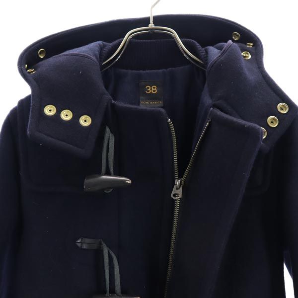 SCYE BASICS サイベーシックス 日本製 カシミヤブレンド ダッフルコート 38 紺 レディース