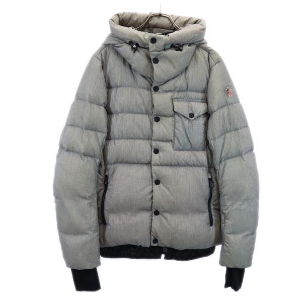 MONCLER モンクレール ロゴ刺繍 ダウンジャケット 4 グレー メンズ