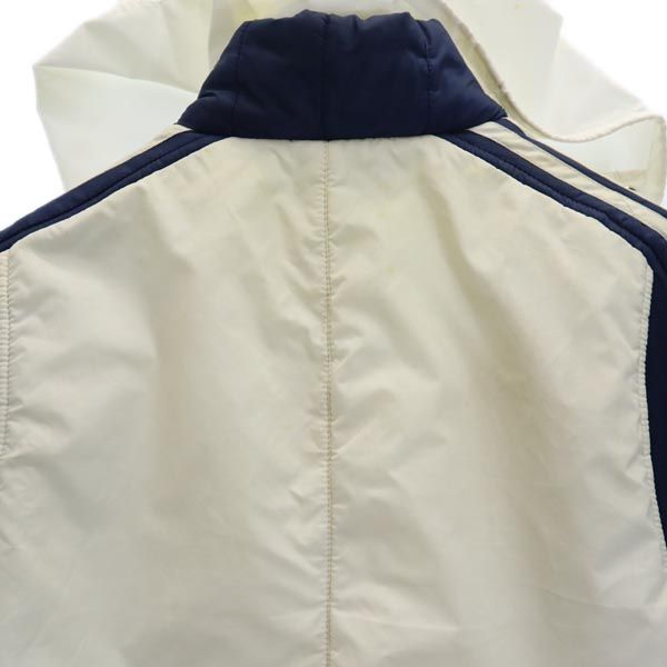 adidas アディダス 70s 80s ヴィンテージ デサント製 ADS-330F トレフォイルロゴ ダウンジャケット M アイボリー×ネイビー メンズ