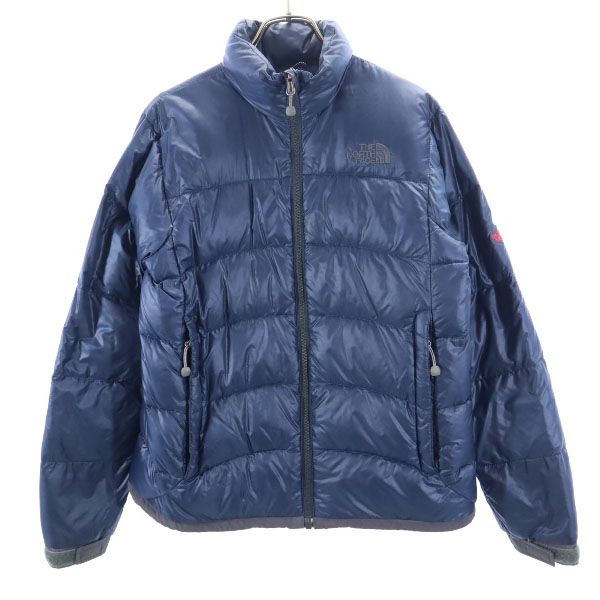 ノースフェイス NDW18605 ロゴ刺繍 ダウンジャケット M ネイビー系 THE NORTH FACE アウトドア ロゴ刺_ レディース