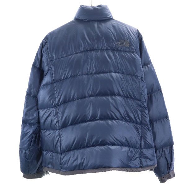 ノースフェイス NDW18605 ロゴ刺繍 ダウンジャケット M ネイビー系 THE NORTH FACE アウトドア ロゴ刺_ レディース
