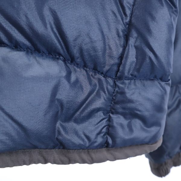 ノースフェイス NDW18605 ロゴ刺繍 ダウンジャケット M ネイビー系 THE NORTH FACE アウトドア ロゴ刺_ レディース