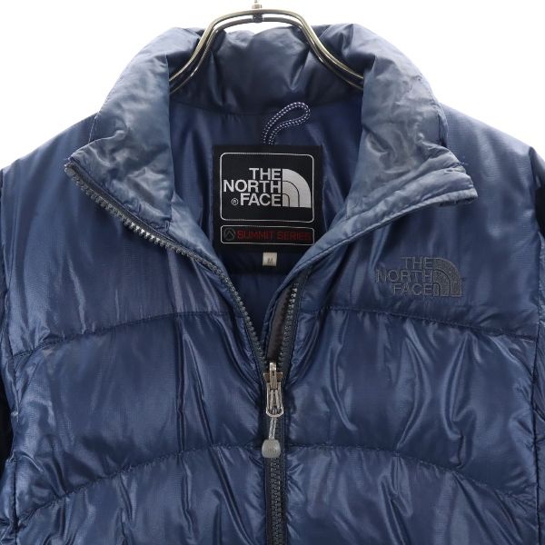 ノースフェイス NDW18605 ロゴ刺繍 ダウンジャケット M ネイビー系 THE NORTH FACE アウトドア ロゴ刺_ レディース