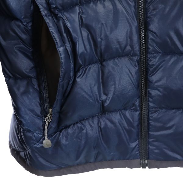 ノースフェイス NDW18605 ロゴ刺繍 ダウンジャケット M ネイビー系 THE NORTH FACE アウトドア ロゴ刺_ レディース