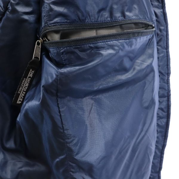 ノースフェイス NDW18605 ロゴ刺繍 ダウンジャケット M ネイビー系 THE NORTH FACE アウトドア ロゴ刺_ レディース