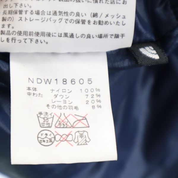 ノースフェイス NDW18605 ロゴ刺繍 ダウンジャケット M ネイビー系 THE NORTH FACE アウトドア ロゴ刺_ レディース