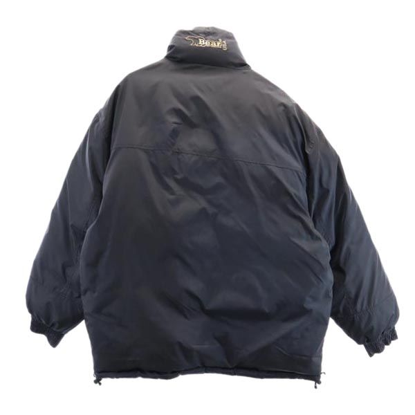 Bear USA ベアーユーエスエー ロゴ刺繍 リバーシブル ダウンジャケット L 黒 メンズ