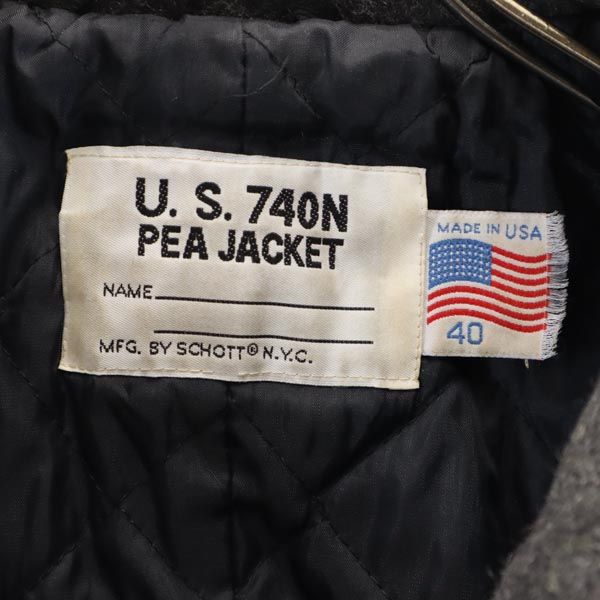 ショット USA製 ピーコート 40 グレー系 schott Pコート メンズ