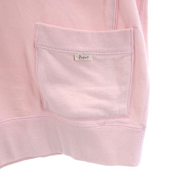Papas パパス バックプリント 長袖 スウェット トレーナー 50 ピンク プルオーバー メンズ