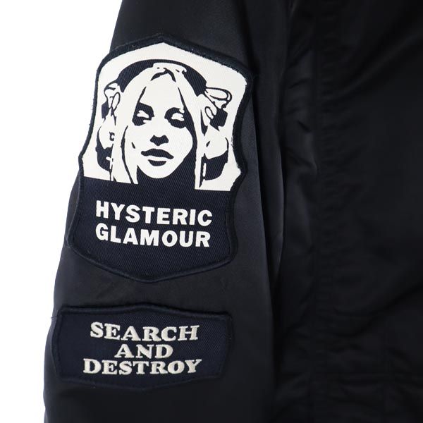 HYSTERIC GLAMOUR ヒステリックグラマー ミリタリーコート FREE 黒 中綿入 レディース