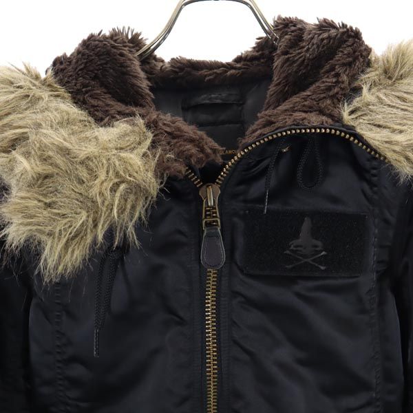 HYSTERIC GLAMOUR ヒステリックグラマー ミリタリーコート FREE 黒 中綿入 レディース