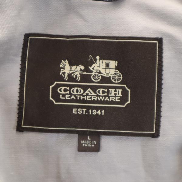 COACH コーチ リネンブレンド コート L ベージュ系 メンズ