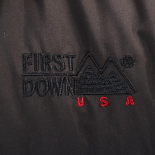 FIRSTDOWN ファーストダウン ロゴ刺繍 リバーシブル ダウンジャケット LL 茶 メンズ