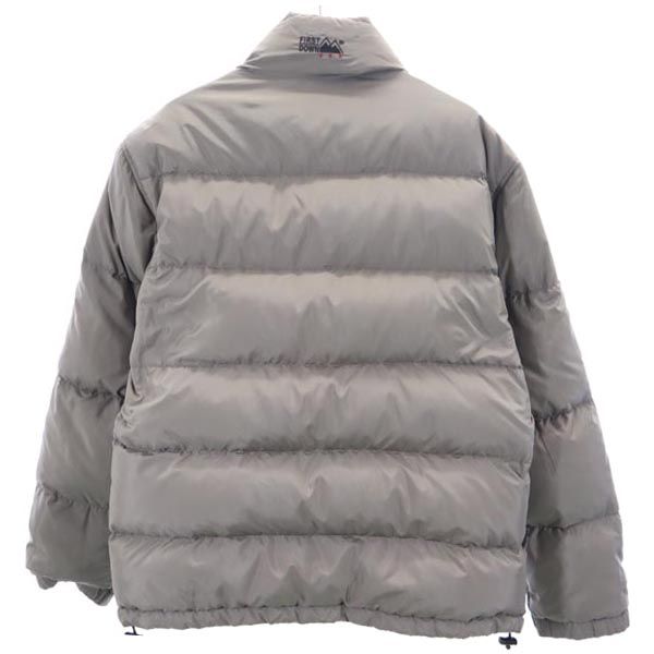 FIRSTDOWN ファーストダウン ロゴ刺繍 リバーシブル ダウンジャケット LL 茶 メンズ