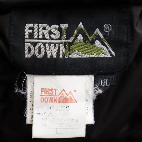 FIRSTDOWN ファーストダウン ロゴ刺繍 リバーシブル ダウンジャケット LL 茶 メンズ