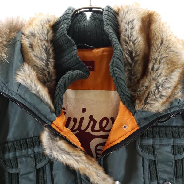 アヴィレックス リアルファー 中綿ジャケット M カーキ AVIREX レディース