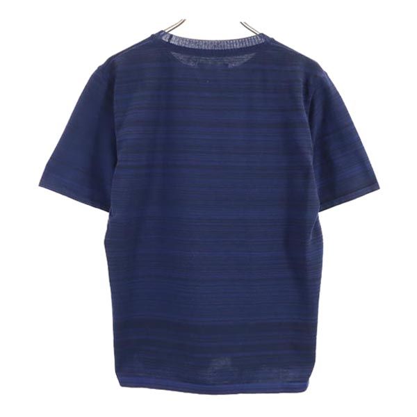 NUMBER(N)INE ナンバーナイン 日本製 ボーダー調柄 半袖 Tシャツ 1 紺系 ニット カットソー メンズ
