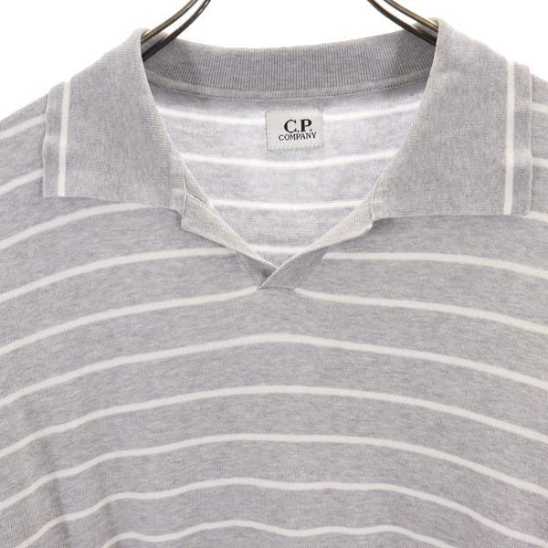シーピーカンパニー ボーダー 半袖 ポロシャツ 3 グレー系 C.P.Company メンズ