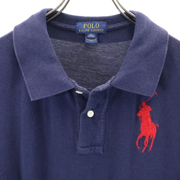 ポロラルフローレン 半袖 ポロシャツ XL(18-20) ネイビー系 POLO RALPH LAUREN 鹿の子 キッズ