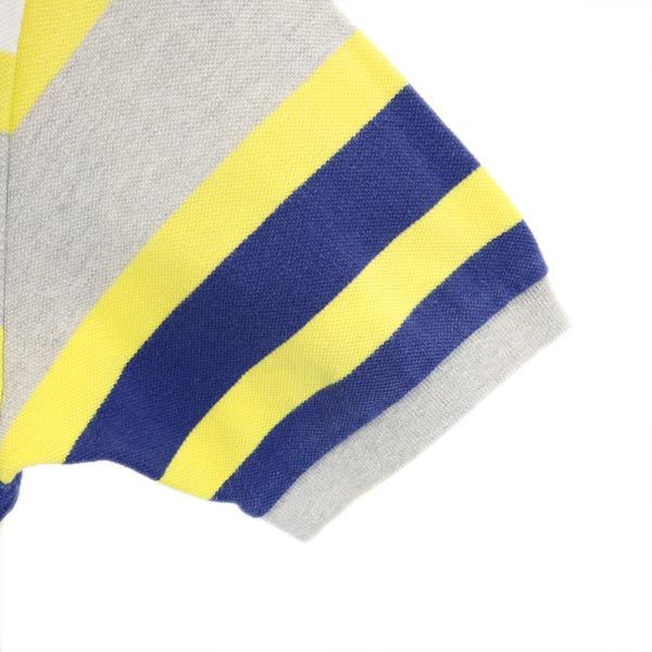ポロバイラルフローレン ボーダー柄 半袖 ポロシャツ L グレー系 Polo by Ralph Lauren 鹿の子 メンズ