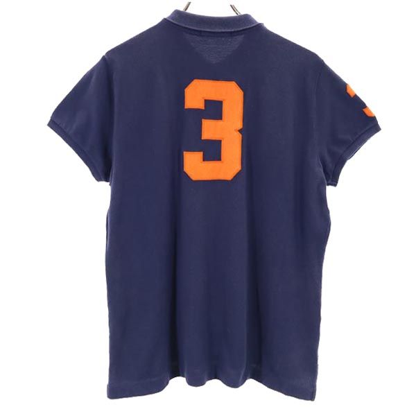 ラルフローレン ビックポニー 半袖 ポロシャツ 7f ネイビー RALPH LAUREN 鹿の子 レディース