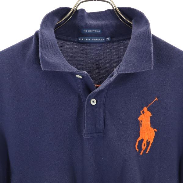 ラルフローレン ビックポニー 半袖 ポロシャツ 7f ネイビー RALPH LAUREN 鹿の子 レディース
