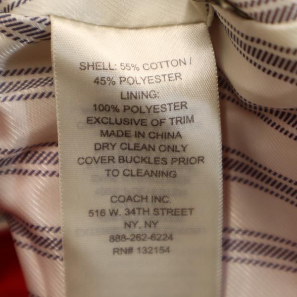 コーチ ピーコート M 赤 COACH Pコート レディース