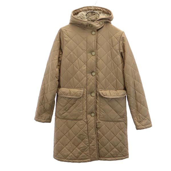 Mackintosh マッキントッシュ 英国製 長袖 キルティングコート 36 ベージュ 裏ファー レディース