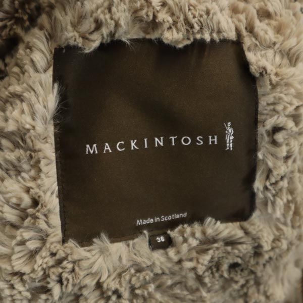 Mackintosh マッキントッシュ 英国製 長袖 キルティングコート 36 ベージュ 裏ファー レディース