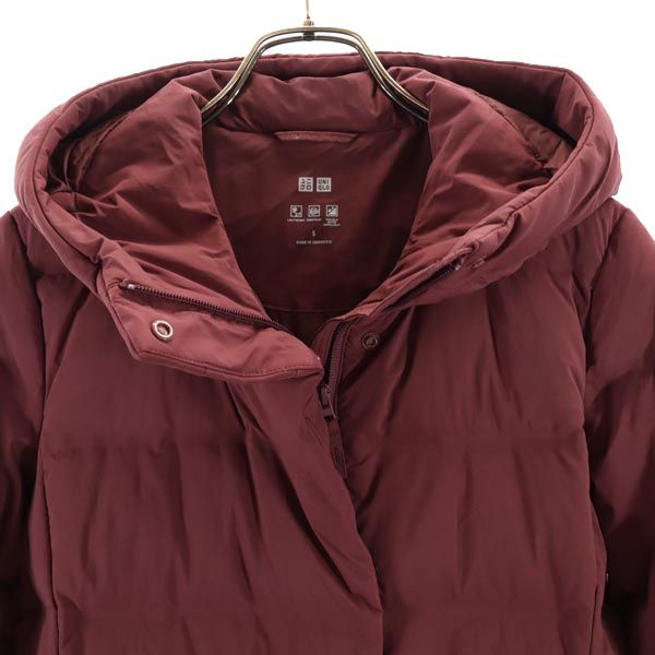 UNIQLO ユニクロ シームレス ダウンコート S ワインレッド パーカー レディース
