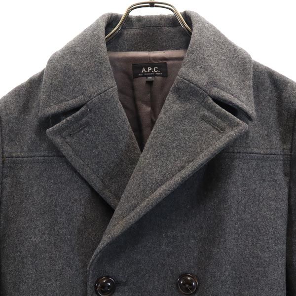 A.P.C. アーペーセー フランス製 チェスターコート XS グレー ダブルボタン メンズ