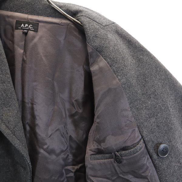 A.P.C. アーペーセー フランス製 チェスターコート XS グレー ダブルボタン メンズ