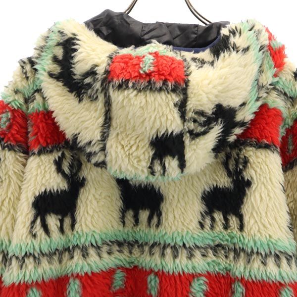 MANASTASH マナスタッシュ ノルディック柄 ボア ダッフルコート M ベージュ メンズ