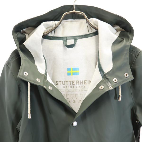 STUTTERHEIM ストゥッテルハイム 撥水加工 レインコート グリーン フード メンズ