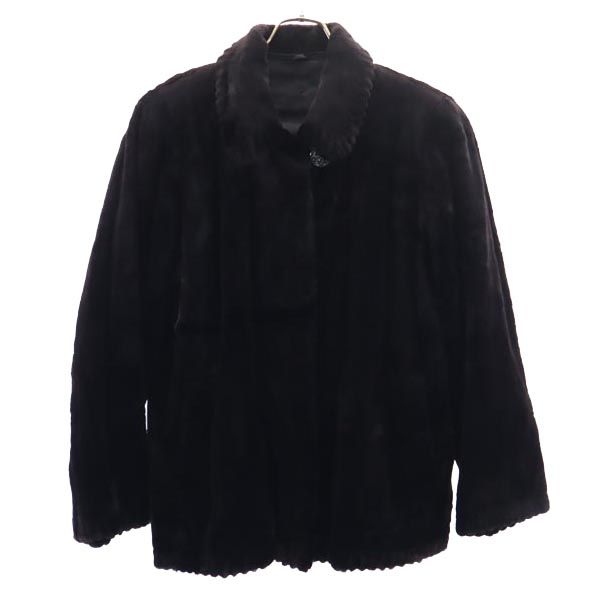 SAGA MINK サガミンク リアルファー 毛皮コート F ブラウン系 ハーフコート ジャケット レディース