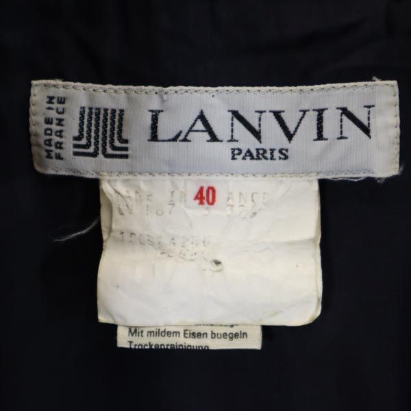 LANVIN ランバン フランス製 ランチ コート 40 ネイビー レディース