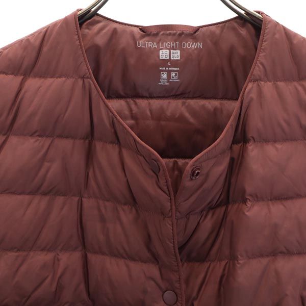 ユニクロ ウルトラライト ダウンベスト L えんじ UNIQLO レディース
