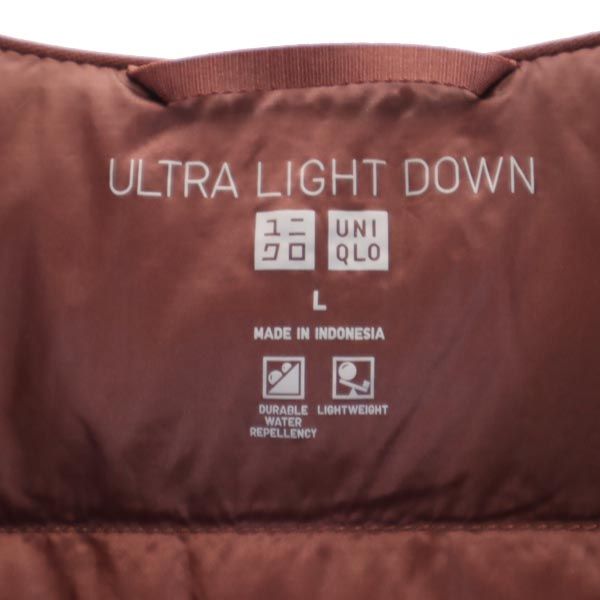 ユニクロ ウルトラライト ダウンベスト L えんじ UNIQLO レディース