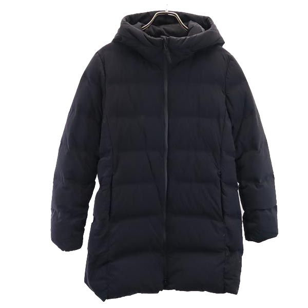 UNIQLO ユニクロ シームレス ショート ダウンコート L ネイビー フード レディース
