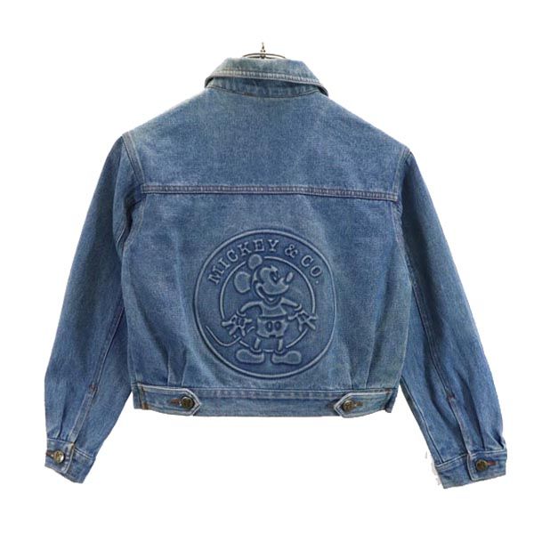 mickey & co. ミッキーアンドコー 90s オールド ミッキーマウス 立体ロゴ デニムジャケット S ジージャン レディース