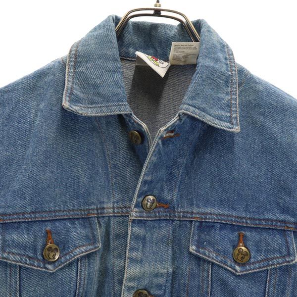 mickey & co. ミッキーアンドコー 90s オールド ミッキーマウス 立体ロゴ デニムジャケット S ジージャン レディース