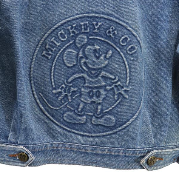 mickey & co. ミッキーアンドコー 90s オールド ミッキーマウス 立体ロゴ デニムジャケット S ジージャン レディース