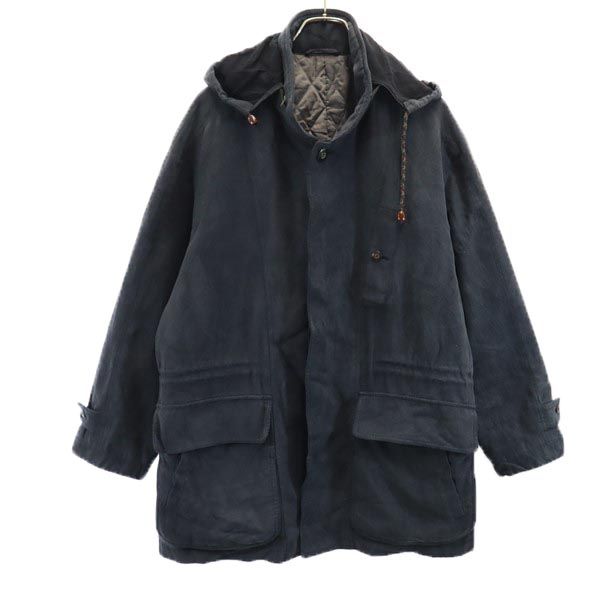 LANVIN ランバン 起毛 中綿ジャケット 46-34 ネイビー系 メンズ