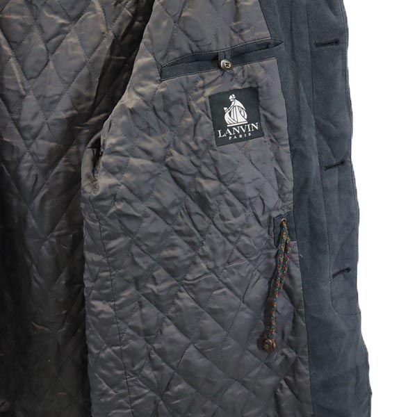 LANVIN ランバン 起毛 中綿ジャケット 46-34 ネイビー系 メンズ