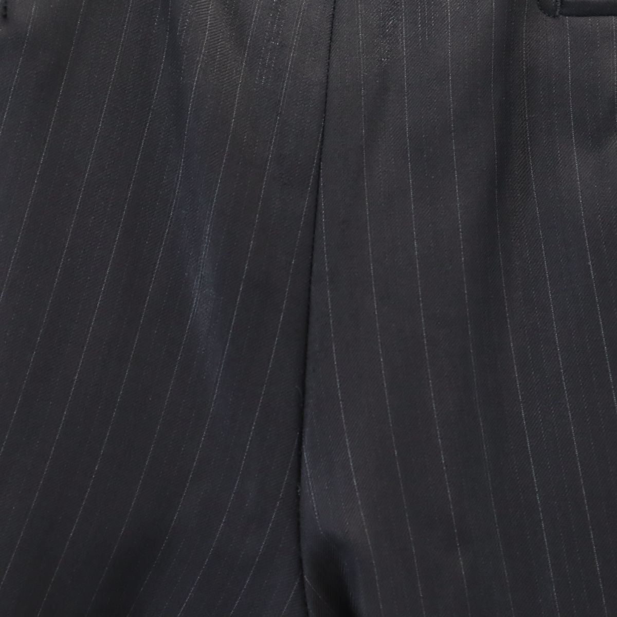 プラチナコムサ ウール ストライプ柄 スーツ 上下 セットアップ 44 黒 platinumCOMMECA メンズ