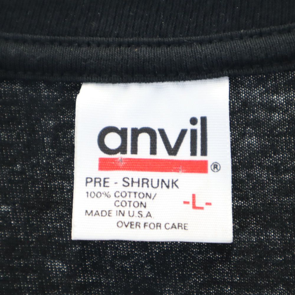 アンビル 90s USA製 オールド 半袖 Tシャツ L ブラック anbil 立体ロゴ 刺繍 メンズ